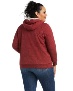Ariat Women's R.E.A.L Arm Logo Sherpa-Lined Zip-Front Hoodie - Plus