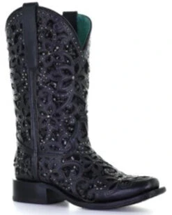 Corral Women's Inlay Embroidered & Stud Cowgirl Boots - Square Toe -Country Clothing Store 2000348445 001 P1