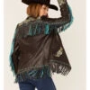 Scully Women's Brown & Turquoise Embroidered Yoke & Fringe Suede Leather Jacket 1 Scully Women's Brown & Turquoise Embroidered Yoke & Fringe Suede Leather Jacket -Country Clothing Store 2000348622 200 P2