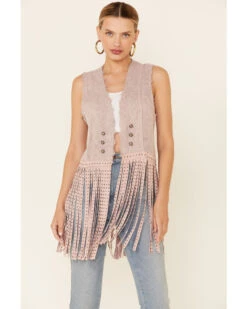 Vocal Women's Studded Fringe Vest