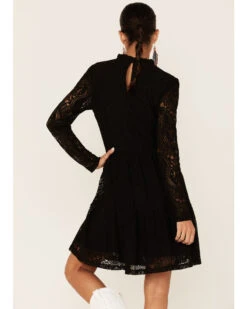 Molly Bracken Women's Black Lace Mock-Neck Lined Dress -Country Clothing Store 2000350180 001 P4
