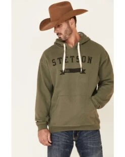 Stetson Men's Green Logo Banner Graphic Hooded Sweatshirt -Country Clothing Store 2000350322 300 P1