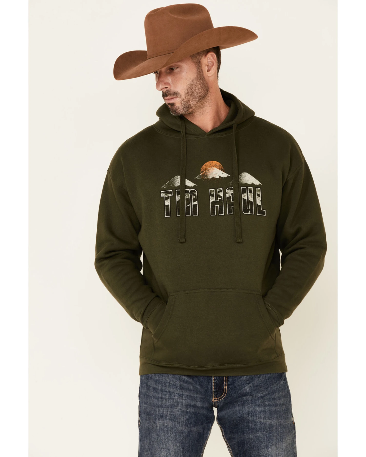 Tin Haul Men's Green Mountain Caps Logo Graphic Hooded Sweatshirt 5 Tin Haul Men's Green Mountain Caps Logo Graphic Hooded Sweatshirt - Image 3