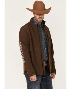 Cody James Core Men's Camo Print Logo Sleeve Zip-Front Steamboat Jacket