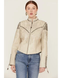 Double D Ranchwear Women's Iced Crystals Leather Jacket -Country Clothing Store 2000351608 100 P1