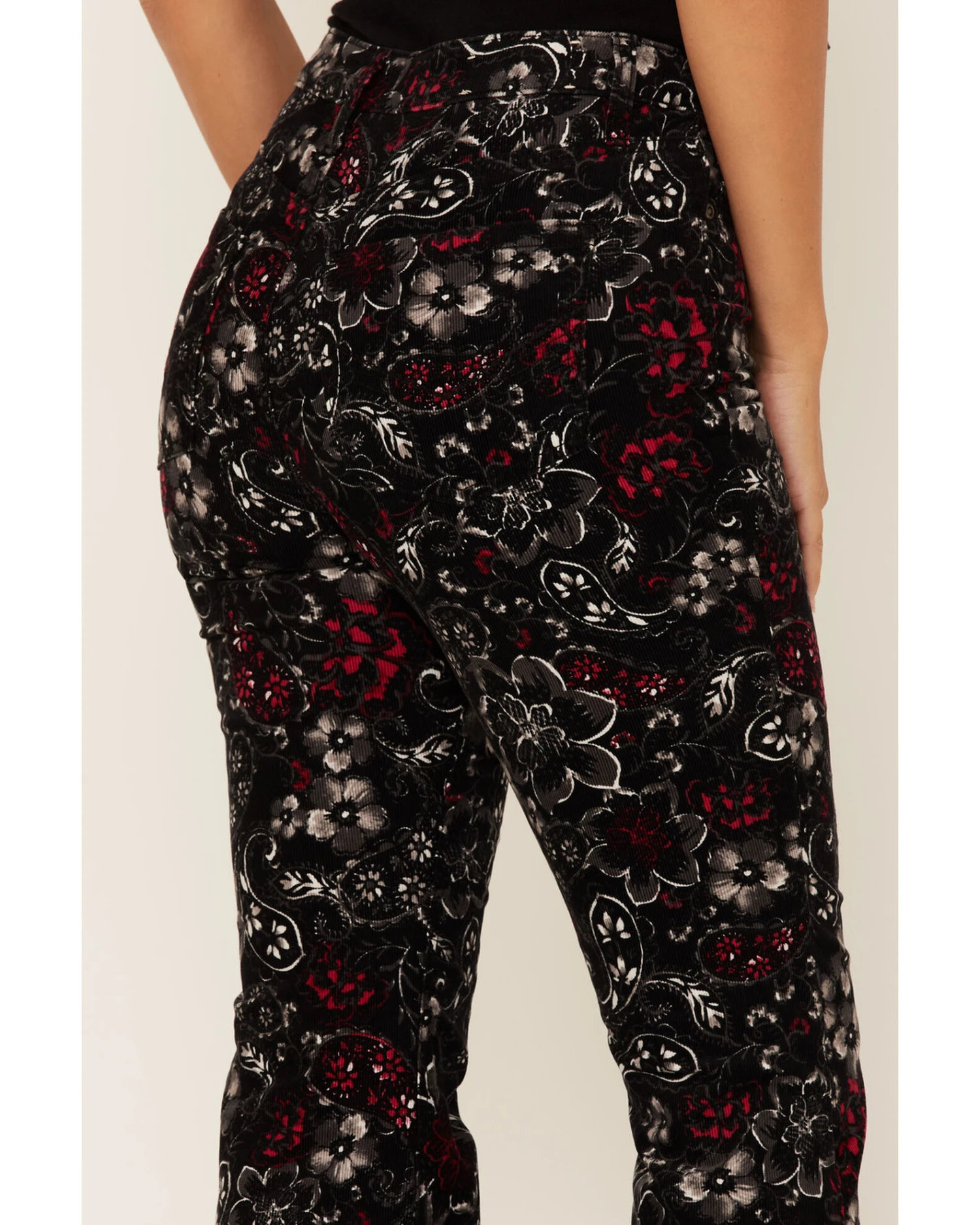 Idyllwind Women's Floral Print High Rise Flare Corduroy Jeans 5 Idyllwind Women's Floral Print High Rise Flare Corduroy Jeans - Image 3