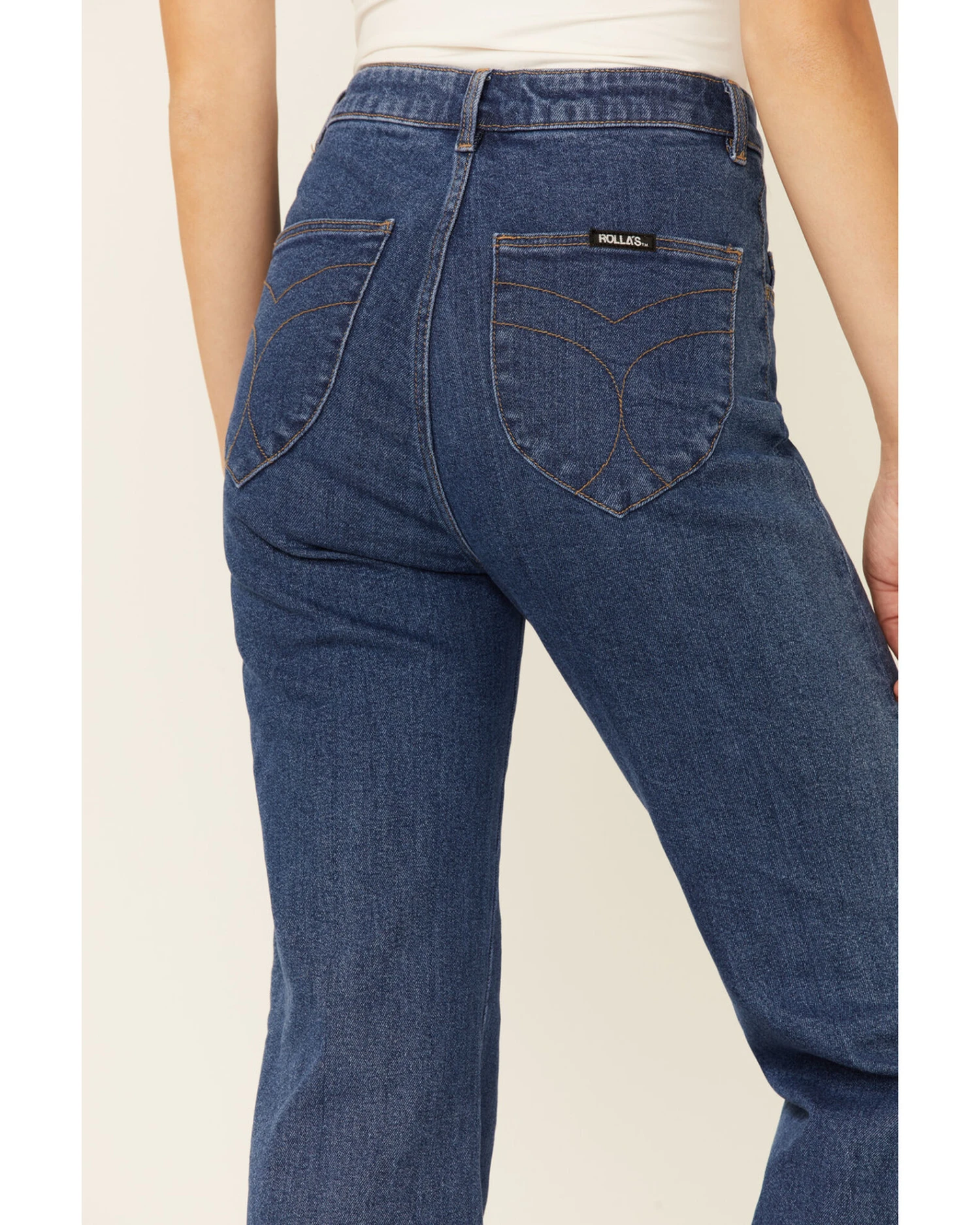 Rolla's Women's East Coast Embroidered Pocket High Rise Flare Jeans 3 Rolla's Women's East Coast Embroidered Pocket High Rise Flare Jeans