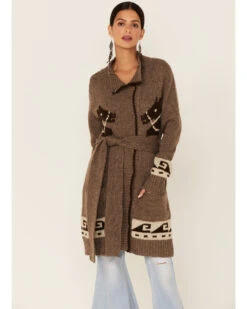 Stetson Women's Horse Motif Belted Knit Wool Blend Cardigan -Country Clothing Store 2000352257 200 P1