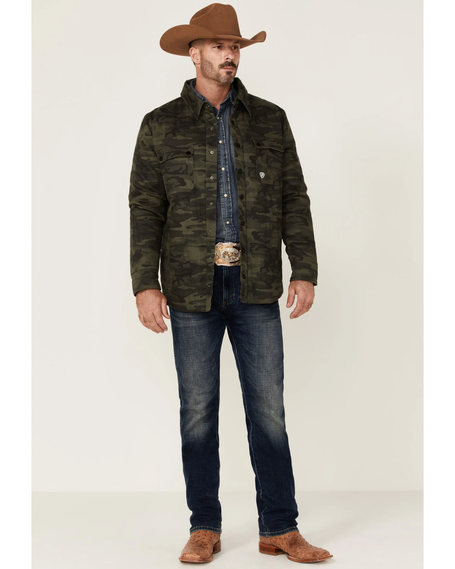Rock & Roll Denim Men's Camo Print Twill Puffer Snap-Down Shirt Jacket 6 Rock & Roll Denim Men's Camo Print Twill Puffer Snap-Down Shirt Jacket - Image 4