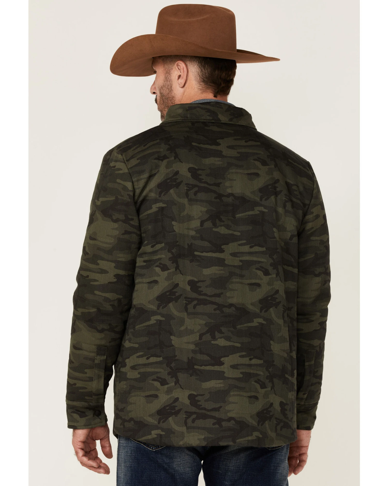 Rock & Roll Denim Men's Camo Print Twill Puffer Snap-Down Shirt Jacket 3 Rock & Roll Denim Men's Camo Print Twill Puffer Snap-Down Shirt Jacket