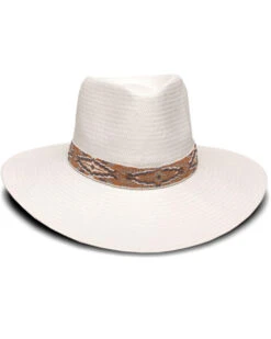 Nikki Beach Women's White Dove Western Panama Straw Hat -Country Clothing Store 2000352521 100 P1