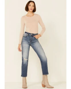 Daze Women's Medium Wash Slim Straight Leg Ankle Jeans -Country Clothing Store 2000353973 420 P1