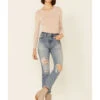 Daze Denim Women's Light Wash Distressed High Rise Straight Jeans -Country Clothing Store 2000353974 450 P1