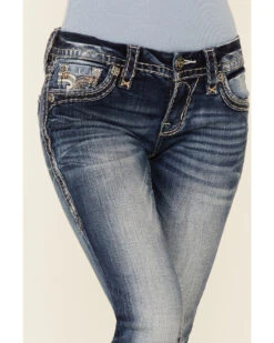 Rock Revival Women's Medium Wash Faded Stitched Border Bootcut Jeans 8 Rock Revival Women's Medium Wash Faded Stitched Border Bootcut Jeans -Country Clothing Store 2000355236 400 P2