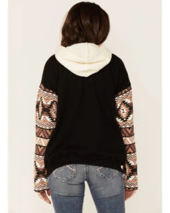 Paramount Network's Yellowstone Women's Mauve Southwestern Sleeve Hoodie Pullover -Country Clothing Store 2000356684 661 P3