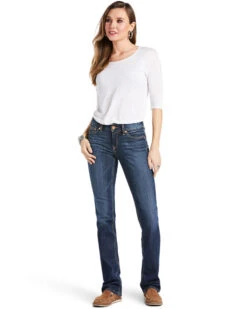 Ariat Women's R.E.A.L. Perfect Rise Analise Stackable Straight Leg Jeans 9 Ariat Women's R.E.A.L. Perfect Rise Analise Stackable Straight Leg Jeans -Country Clothing Store 2000357681 400 P1