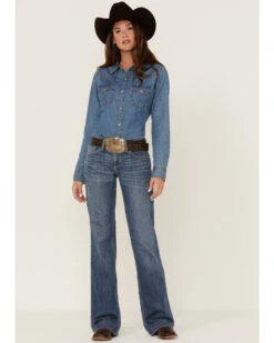 Ariat Women's Jennifer Eleanor Wide Trouser Flare Jeans 7 Ariat Women's Jennifer Eleanor Wide Trouser Flare Jeans -Country Clothing Store 2000357686 400 P1