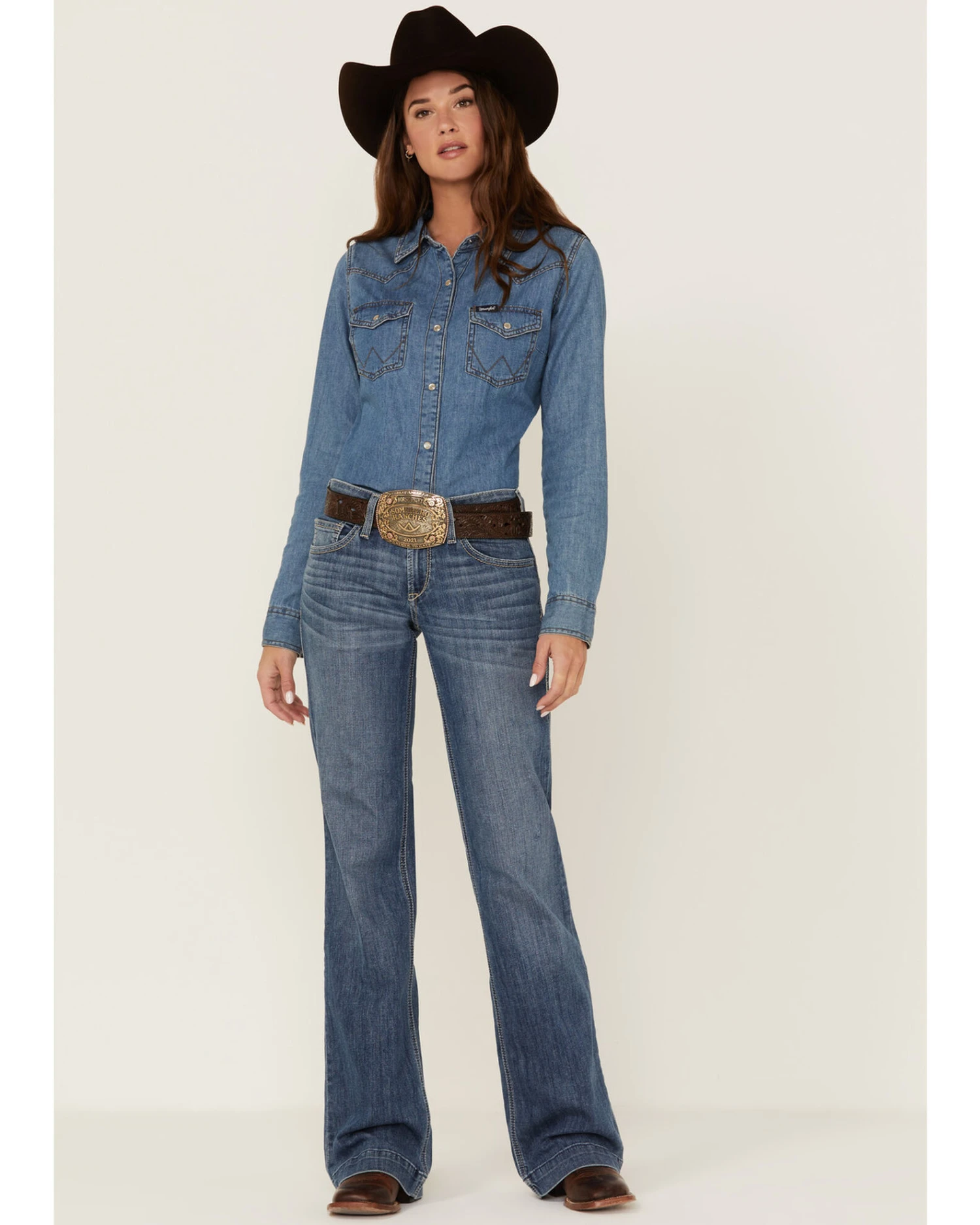 Ariat Women's Jennifer Eleanor Wide Trouser Flare Jeans 4 Ariat Women's Jennifer Eleanor Wide Trouser Flare Jeans - Image 2