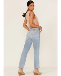 Wrangler Retro Women's Wild West 603 Mid Damaged High Rise Straight Jeans -Country Clothing Store 2000358508 400 P3