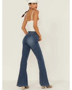 Shyanne Women's Medium Dark Wash High Rise Seam Detail Flare Jeans -Country Clothing Store 2000358735 414 P3