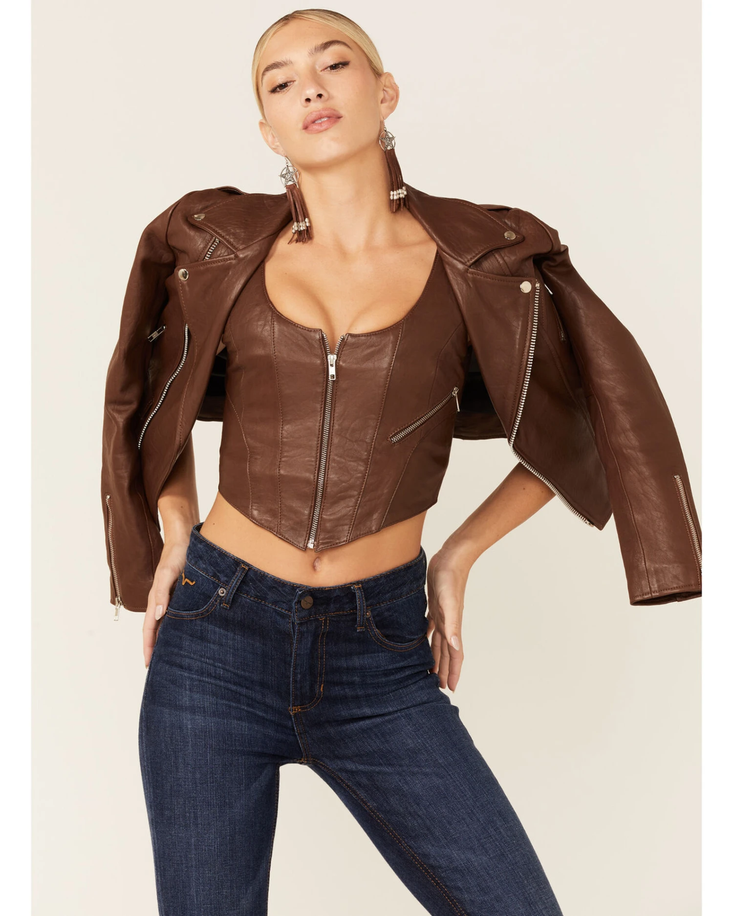 Understated Leather Women's Slick Leather Moto Jacket 6 Understated Leather Women's Slick Leather Moto Jacket - Image 4
