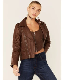 Understated Leather Women's Slick Leather Moto Jacket