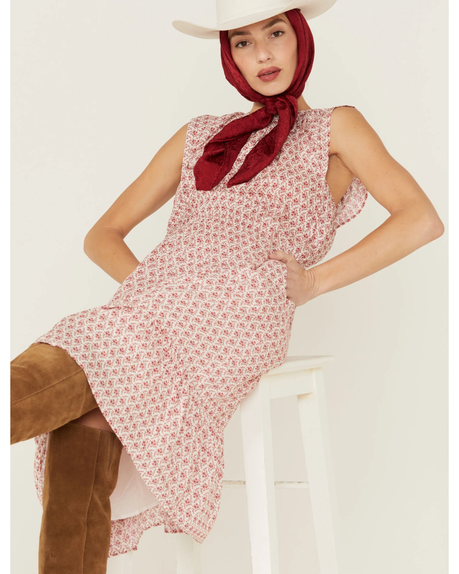 Stetson Women's Cottage Floral Print Midi Dress 4 Stetson Women's Cottage Floral Print Midi Dress - Image 2