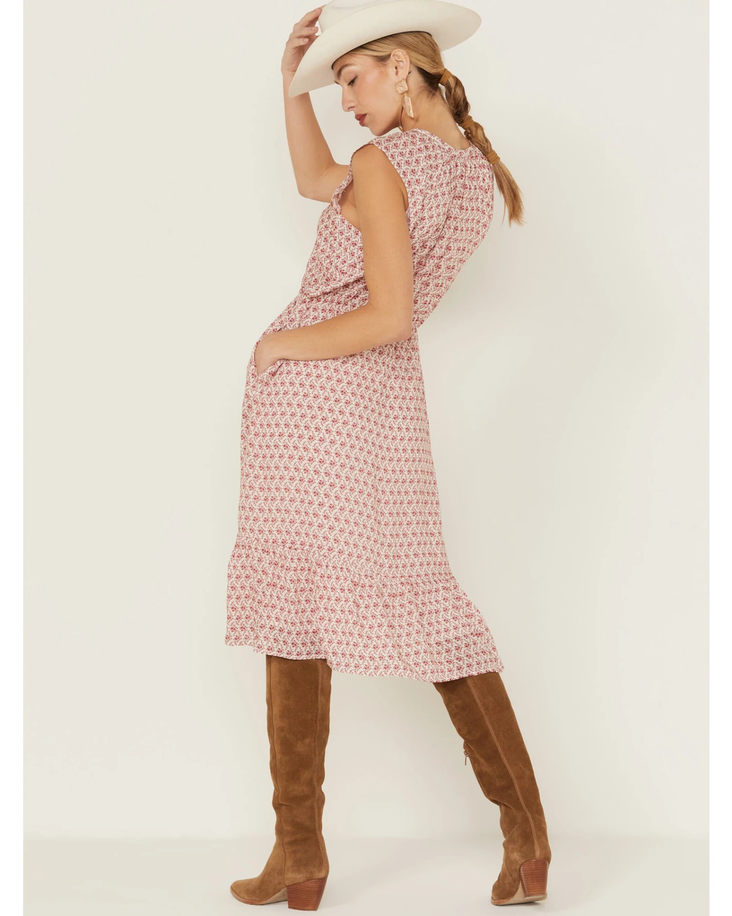 Stetson Women's Cottage Floral Print Midi Dress 3 Stetson Women's Cottage Floral Print Midi Dress