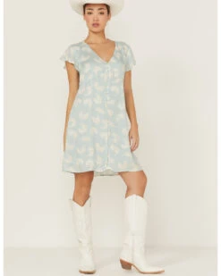 Stetson Women's Feather Print Button-Front Dress -Country Clothing Store 2000358889 400 P1