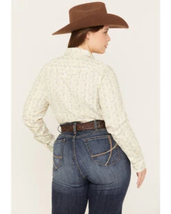 Roper Women's Floral Print Long Sleeve Pearl Snap Western Shirt - Plus 7 Roper Women's Floral Print Long Sleeve Pearl Snap Western Shirt - Plus -Country Clothing Store 2000358906 110 P4