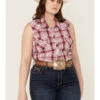 Roper Women's Classic Plaid Print Sleeveless Western Snap Shirt - Plus -Country Clothing Store 2000358925 600 P1
