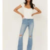 Idyllwind Women's High Risin' Roadtrip Wash Stretch Distressed Knee Flare Jeans -Country Clothing Store 2000358954 414 P1