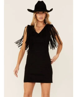 Idyllwind Women's Lady Bird Faux Suede Fringe Muscle Sleeve Dress 8 Idyllwind Women's Lady Bird Faux Suede Fringe Muscle Sleeve Dress -Country Clothing Store 2000359130 001 P1
