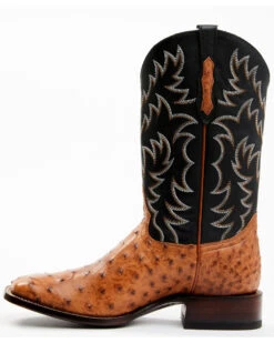Cody James Men's Full Quill Cognac Ostrich Exotic Western Boots - Broad Square Toe -Country Clothing Store 2000359772 001 P3