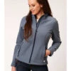 Roper Women's Blue Heathered Softshell Jacket 1 Roper Women's Blue Heathered Softshell Jacket -Country Clothing Store 2000360005 400 P1