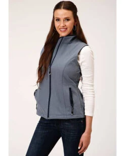 Roper Women's Blue Heathered Softshell Vest