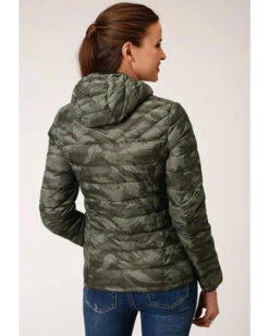 Roper Women's Camo Quilted Puffer Hooded Jacket