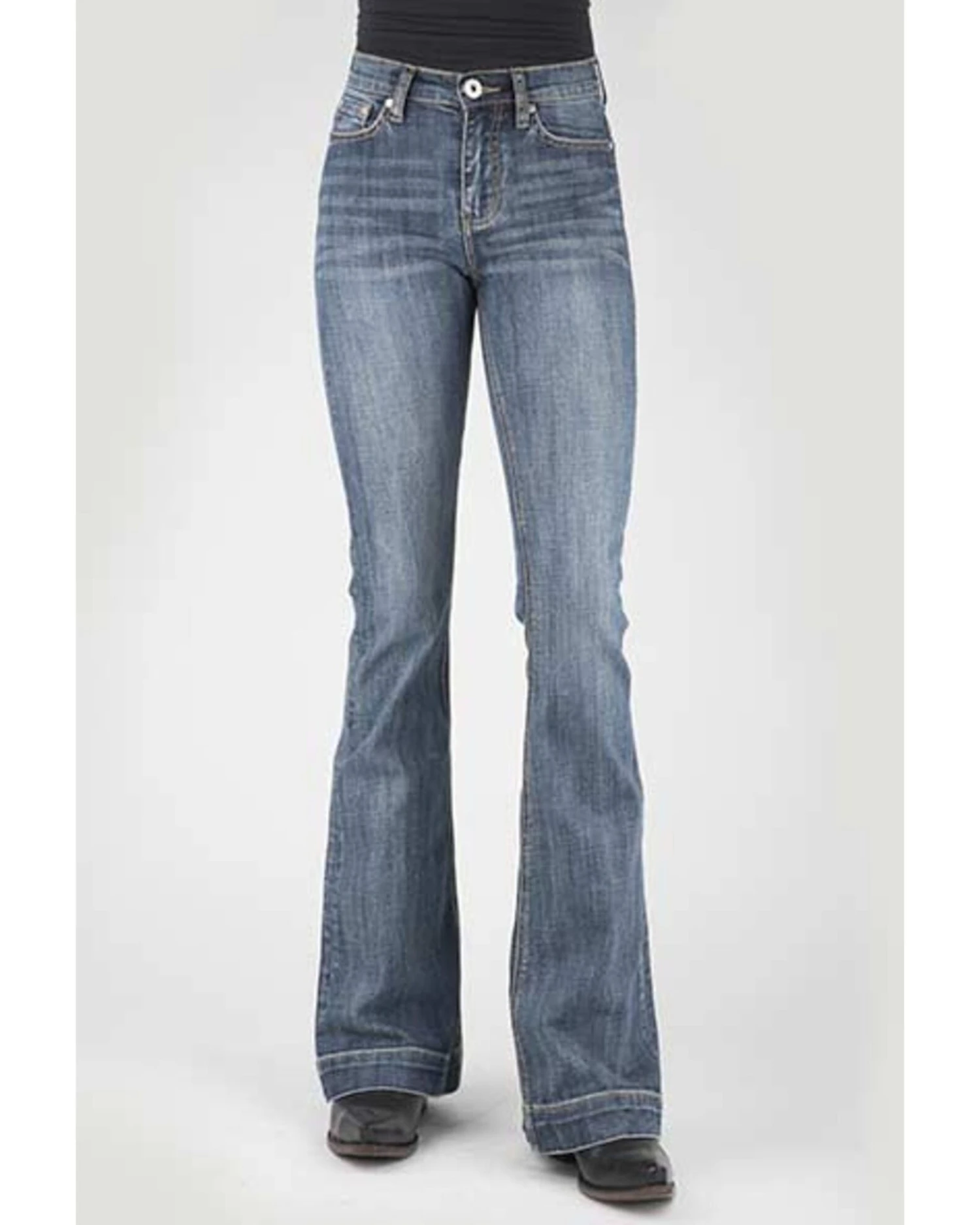 Stetson Women's 921 Medium Wash High Rise Plain Pocket Flare Jean 5 Stetson Women's 921 Medium Wash High Rise Plain Pocket Flare Jean - Image 3