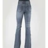 Stetson Women's 921 Medium Wash High Rise Plain Pocket Flare Jean -Country Clothing Store 2000360065 400 P3