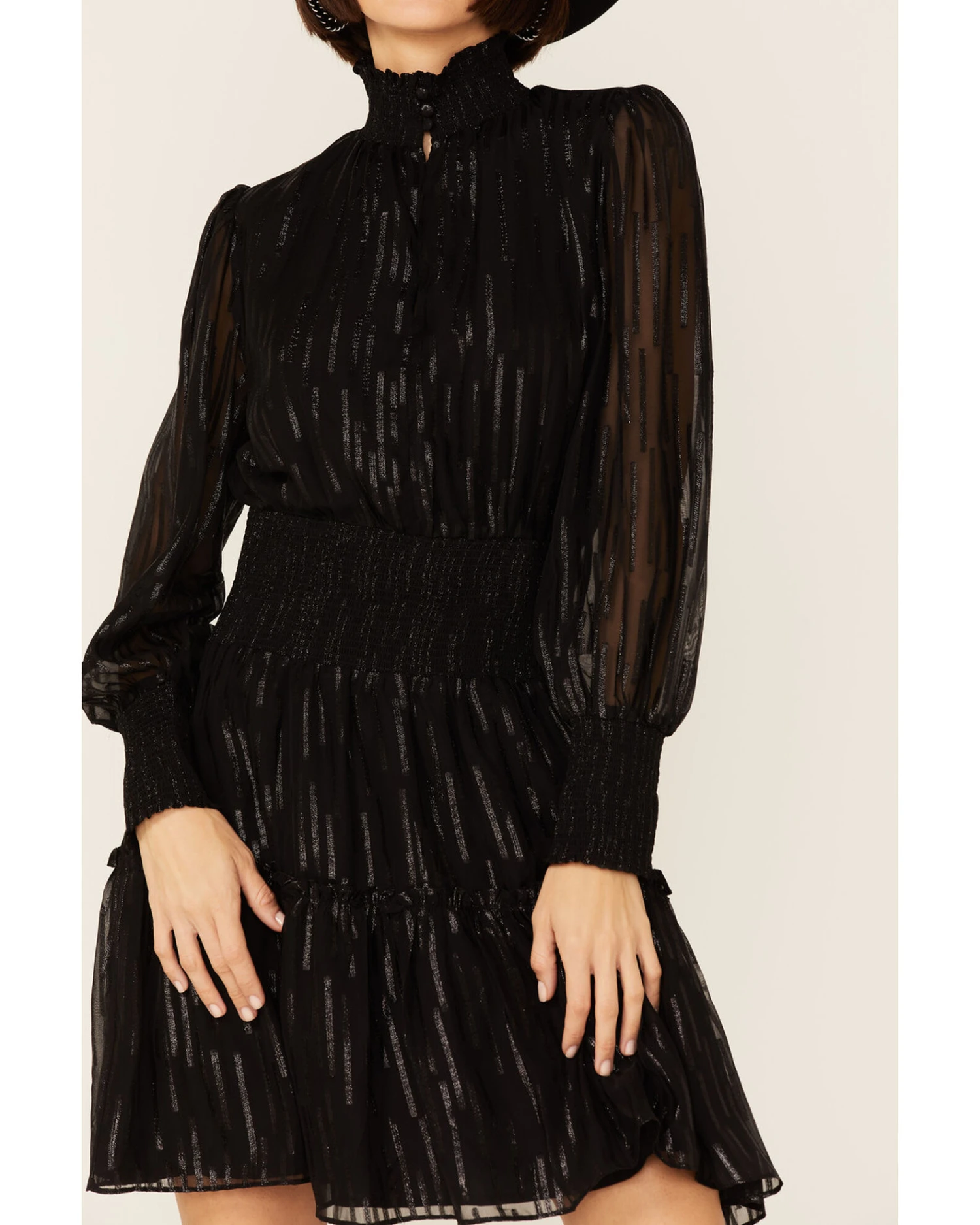 Revel Women's Sparkle Shirred Mock Neck Party Dress 4 Revel Women's Sparkle Shirred Mock Neck Party Dress - Image 2