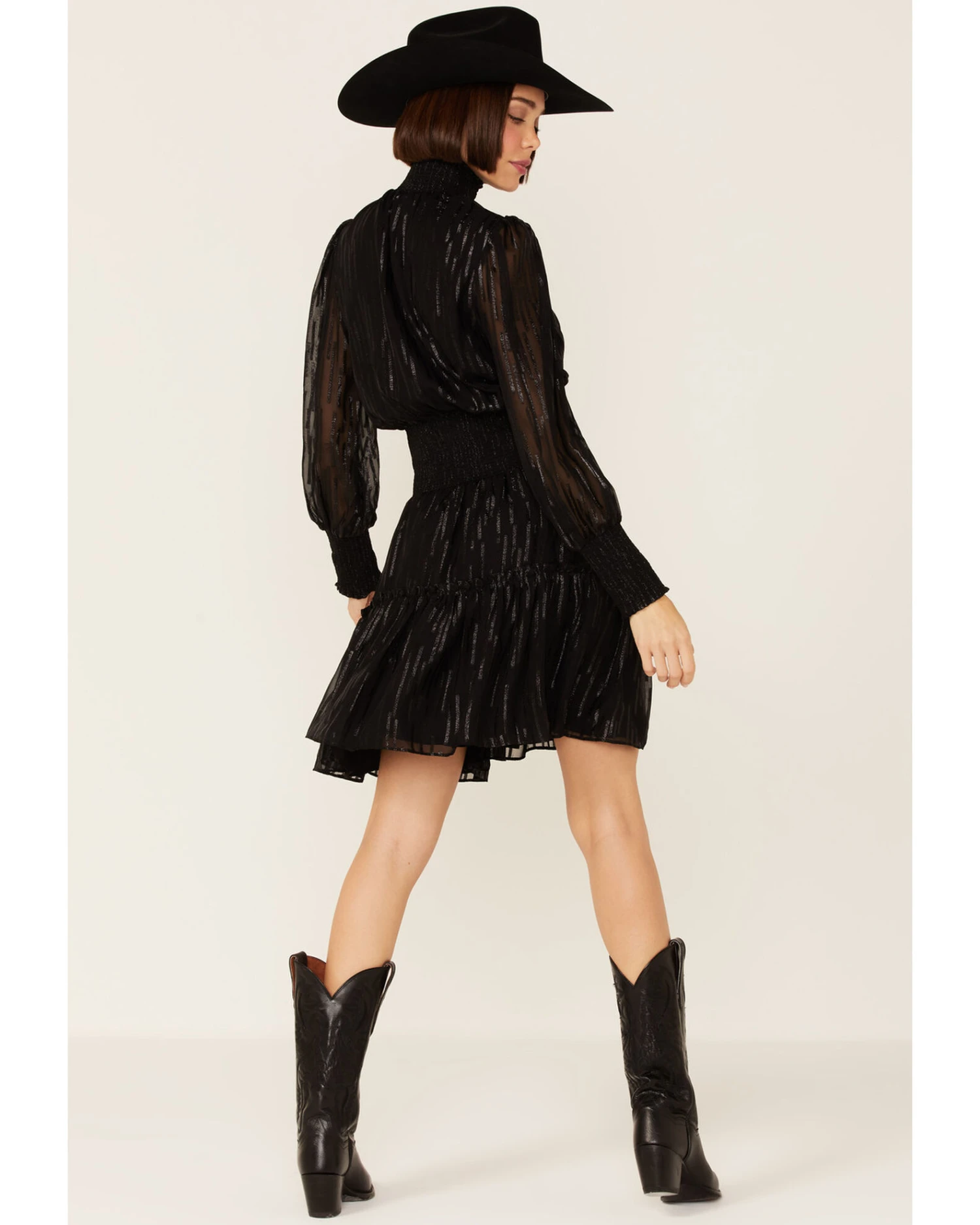 Revel Women's Sparkle Shirred Mock Neck Party Dress 6 Revel Women's Sparkle Shirred Mock Neck Party Dress - Image 4