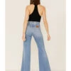 Wrangler X Fender Women's Wanderer Cowgirl Rockstar Medium Wash High Rise Flare Jeans