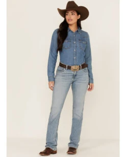 Wrangler Women's Light Wash Mid Willow Ultimate Riding Bootcut Jeans