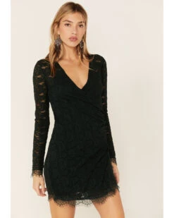 Free People Women's Deepest Spruce Pearl Lace Mini Dress -Country Clothing Store 2000360469 300 P1