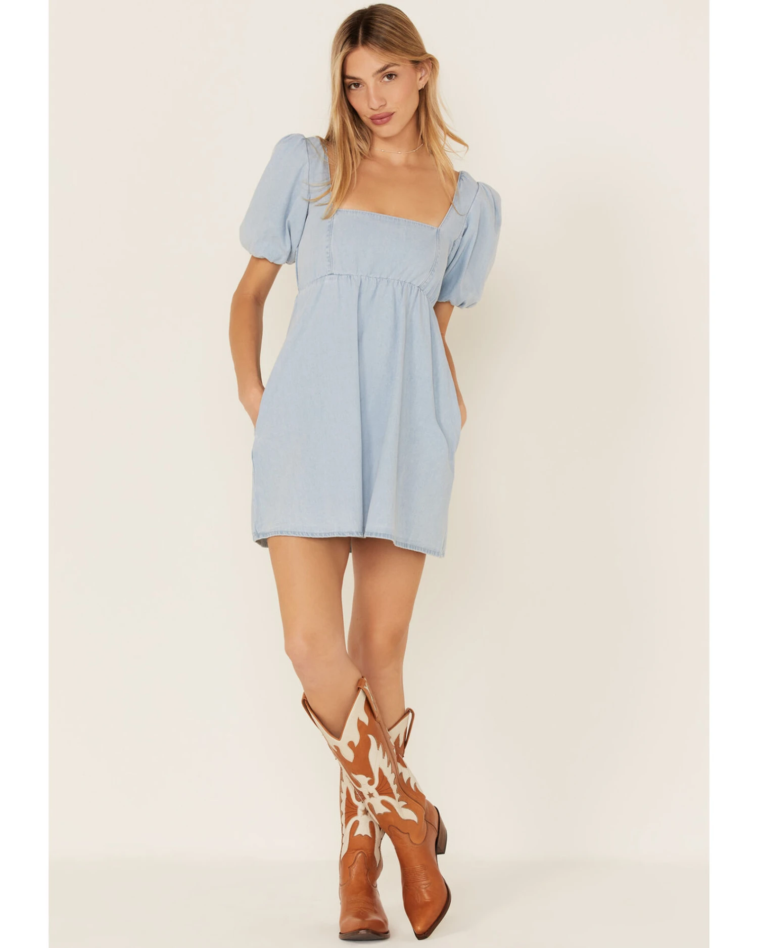 Show Me Your Mumu Women's Smitten Babydoll Denim Dress 3 Show Me Your Mumu Women's Smitten Babydoll Denim Dress