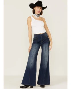 Rock & Roll Denim Women's Palazzo Seamed Front Flare Jeans -Country Clothing Store 2000360887 401 P1