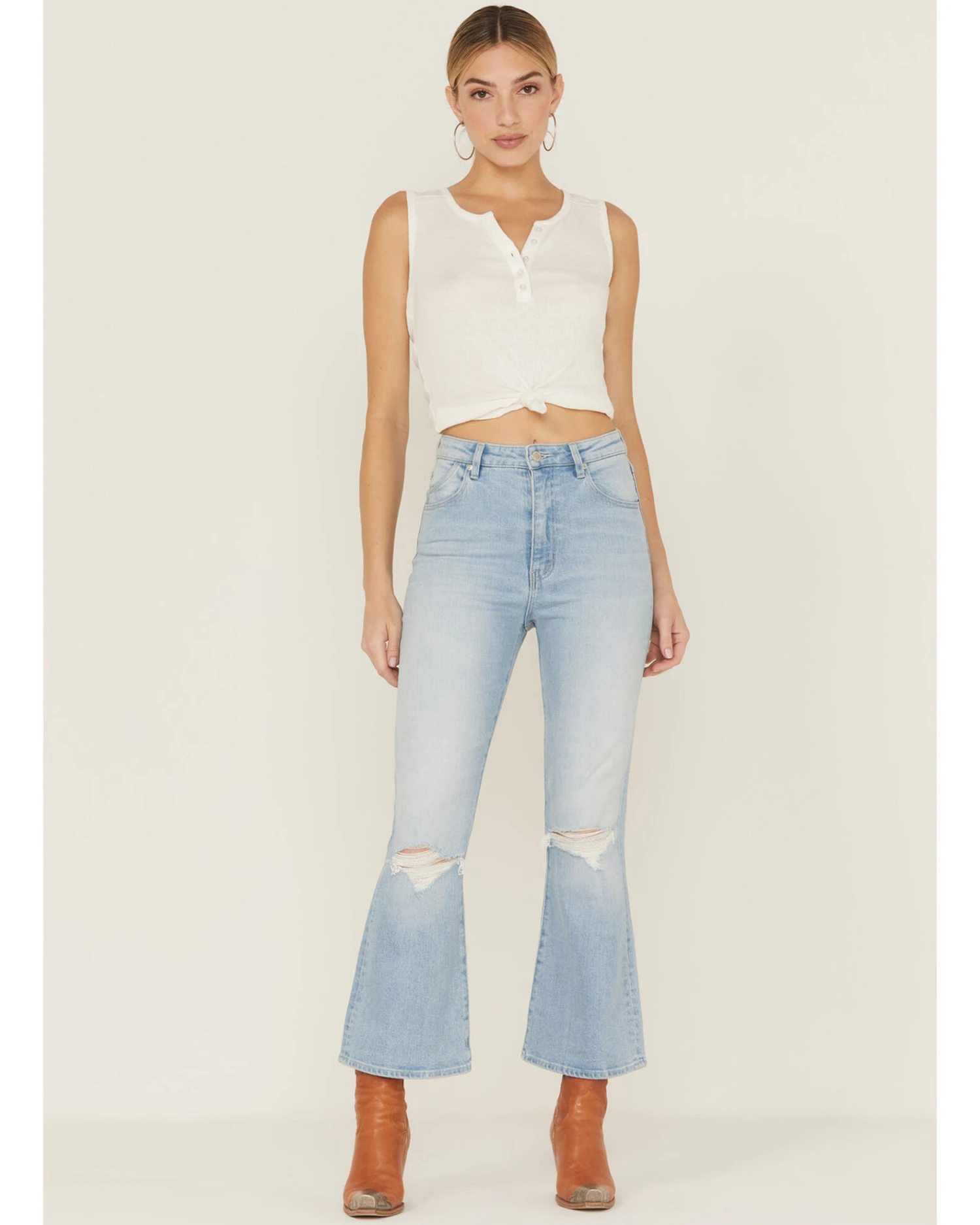 Rolla's Women's Dusters Bluebird Crop Bootcut Jeans 5 Rolla's Women's Dusters Bluebird Crop Bootcut Jeans - Image 3