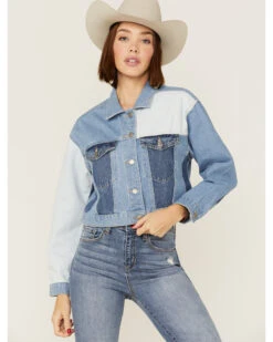 Driftwood Women's Colorblock Cropped Denim Jean Jacket 9 Driftwood Women's Colorblock Cropped Denim Jean Jacket -Country Clothing Store 2000362702 400 P1