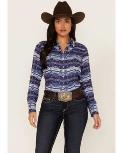 Ariat Women's R.E.A.L. Southwestern Oceanic Print Long Sleeve Western Pearl Snap Shirt -Country Clothing Store 2000362866 400 P1