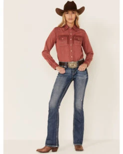 Kimes Ranch Women's Kaycee Denim Long Sleeve Pearl Snap Western Core Shirt -Country Clothing Store 2000363655 600 P4